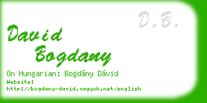 david bogdany business card